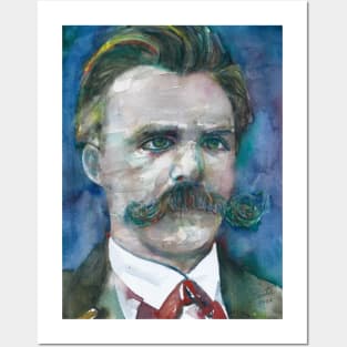 FRIEDRICH NIETZSCHE watercolor portrait.5 Posters and Art